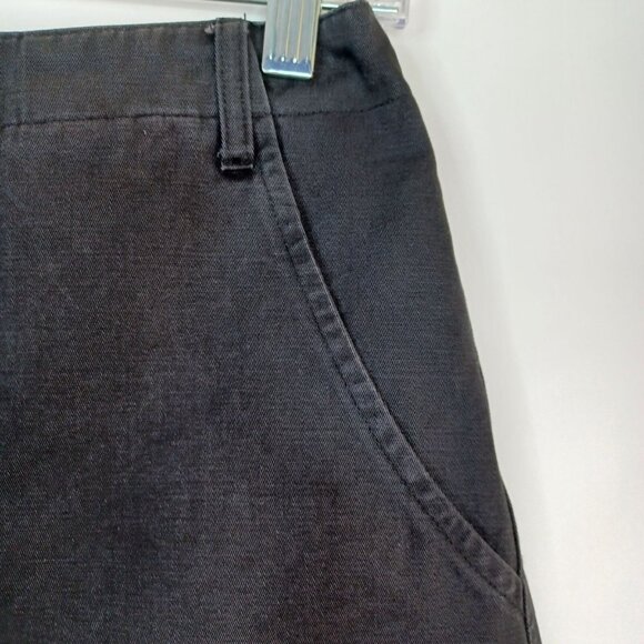 LF Women's Shorts Black Sz M Canvas High Rise Logo Pockets Casual Grunge Goth - Picture 8 of 15